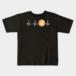 Bitcoin Heartbeat BTC Cryptocurrency Kids T-Shirt